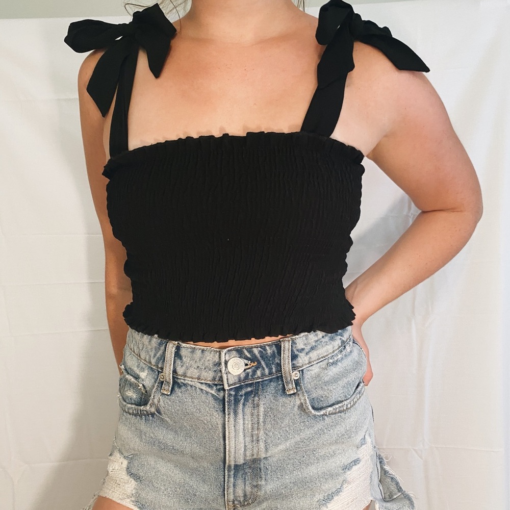 RUCHED BOW TIE TANK